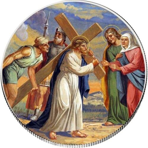 Home Decorative Souvenir Gifts Jesus 999.9 Silver Plated Metal Coin Coins Collectibles Challenge Coins for Gifts