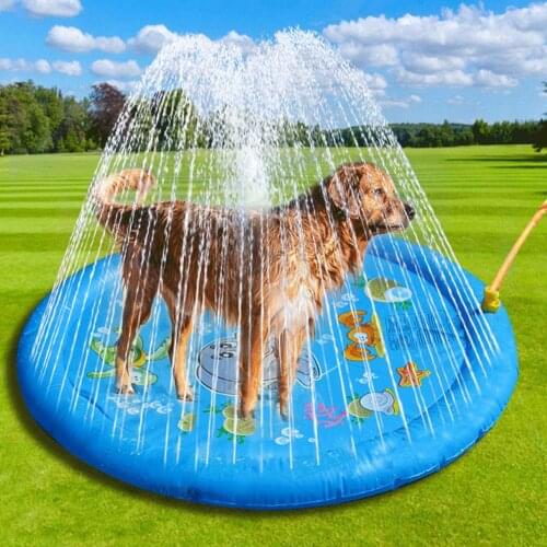 Splash Sprinkler Pad Kids Children Water Bath Pad Thickened Wading Pool Splash Play Mat For Dogs Summer Outdoor Water Toy