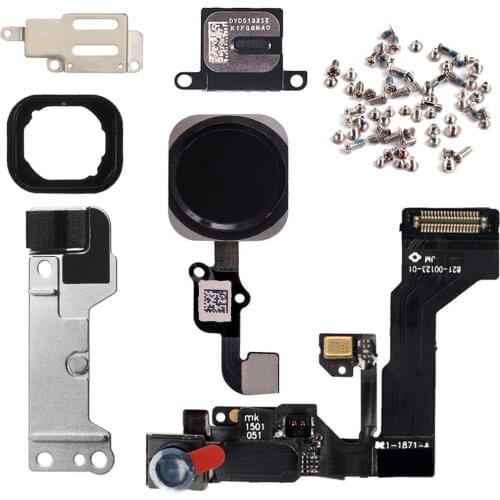 For iPhone 6 6Plus 6s Plus Front Camera Flex Cable Ear Speaker With Bracket + Home Button Key and Metal Plate + Full Screws