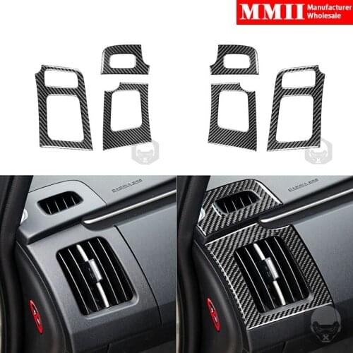 For Toyota Prius 2012-2015 Dashboard Air Outlet Cover Trim Sticker Real Carbon Fiber Car Styling Decoration Accessories Black