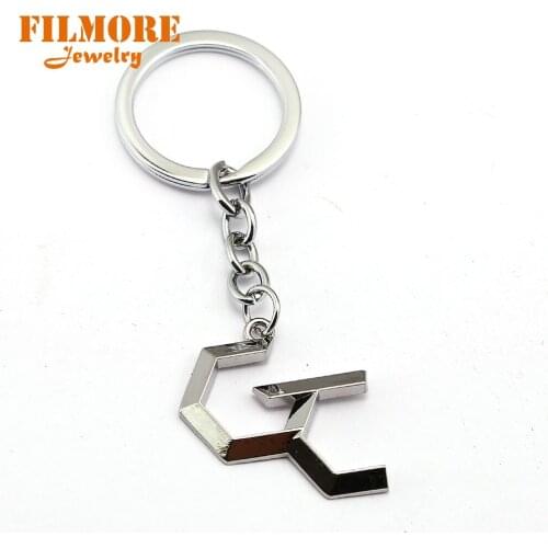 Filmore Anime Guilty Crown Keychain INORY OUMA SHU Sliver DNA Shape Pendant Keychain Fashion Cosplay Accessories Key Holder