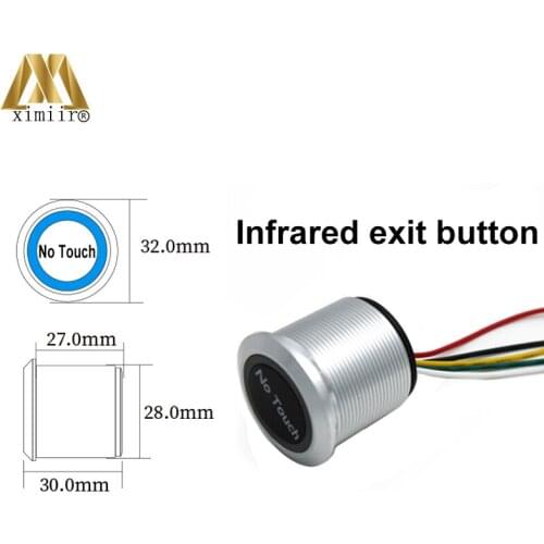 Good Quality Touch and No Touch Exit Switch Sensor For Access Control System Waterproof IP68 Exit Release Button 10pcs/bag
