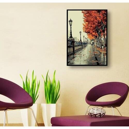 Painting By Numbers DIY Dropshipping 50x40 Beautiful Amsterdam view Landscape Canvas Wedding Decoration Art picture Gift