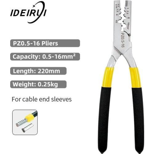 Crimping Tube Terminal Pliers 0.25-35mm GERMAN Style Mini Crimper Tool Electrical Bootlace Terminal VE Crimping