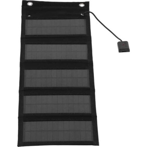 Solar Panel Kit 20W Convenient Foldable Dual USB Output Ports Solar Panel Charger for Traveling for Mountaineering for Hiking