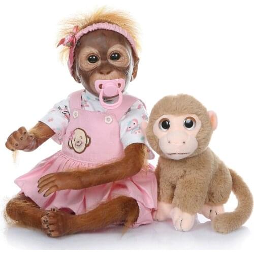 Bebes doll with New 52CM handmade detailed paint reborn baby Monkey newborn baby collectible art high quality