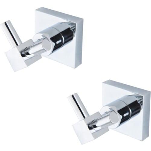 Ahlez Square Dual Bathrobe Robe Hook 2 Pcs