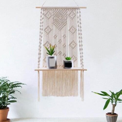 Macrame Boho Tapestry Wall Hanging Hand-woven Home Decoration Accessories Nordic Art Tassel-Apartment Dorm Room Decoration