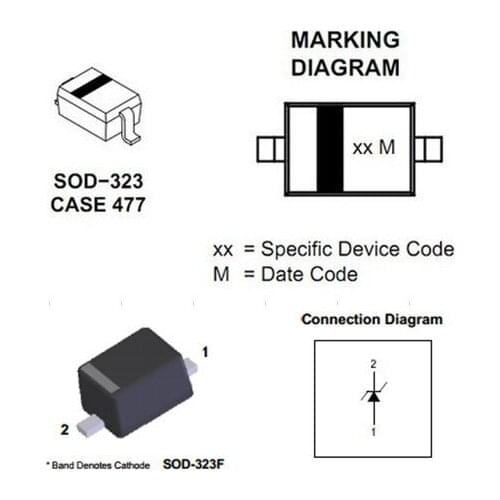 POWER MM3Z33V SMD 33V 0.5W ON SOD323 0805 zener diode New and original