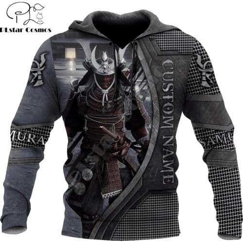 Samurai Warrior Tattoo Custom name 3D Printed Autumn Men Hoodies Unisex Casual Pullover Zip Hoodie Streetwear sudadera hombre