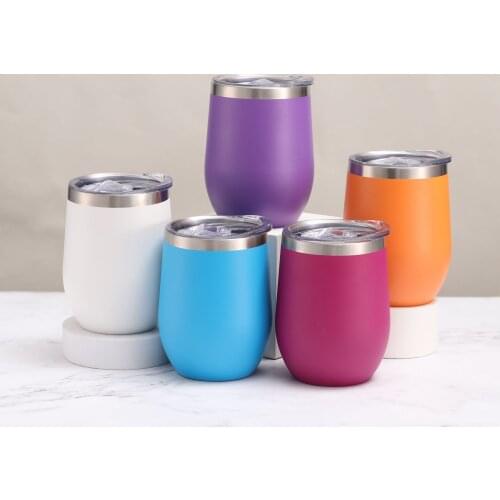 New 120z Wine Tumbler Seal Lids Vacuum Beer Cup Thermos Red Wine Glass Custom Cup Coffee Mug Creative Leisure U-shaped Cup