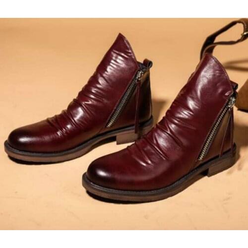 2020 New Fashion Shoes Mens Ankle Boots Leather Comfortable Spring&Autumn Warm Waterproof Fashion Men Casual Shoes R13-54