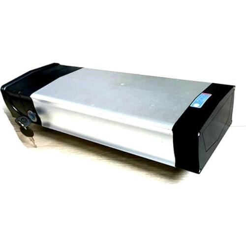 Great 48V 25AH Electric Bike Battery Rear Rack Battery silver 1000W Lithium Battery for Sanyo 3500MAH With Tail light