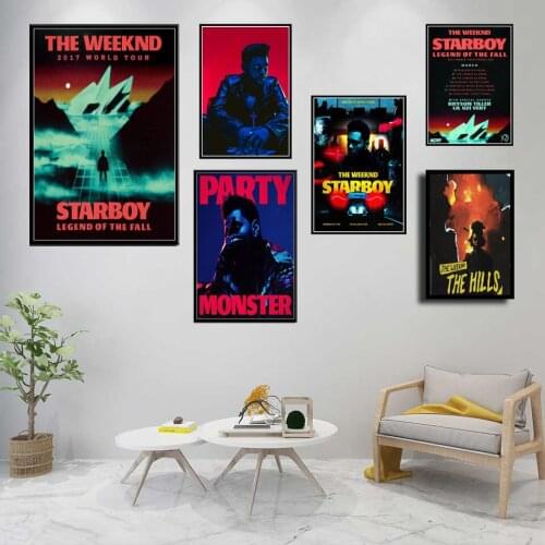Poster Weeknd Star Boy R&B House Balloon Rap Music Album Canvas Painting Wall Art Picture Home Modern Decoration Frameless