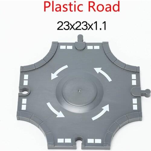 SAMOHTOY Plastic Road Track Way Disc Sidewalk Wood Railway Train Taxi Car Slot Accessories Toy Kids Gifts Fit THOM AS BIRO Toys