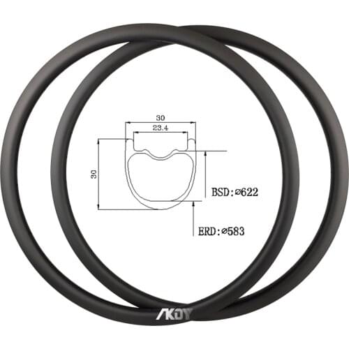 Strong Lightweight Carbon MTB Rim 29er Disc Brake 32 Holes 29 Inch Mountain Bike Rim 30mm Tubeless Ready Carbon Wheels MTB