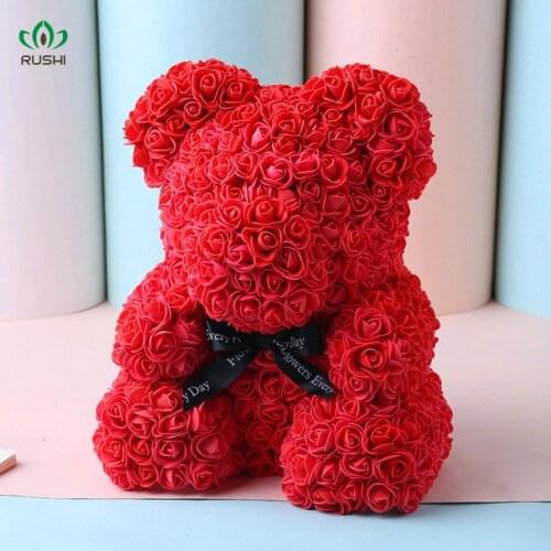 Christmas Rose Preserved Fresh Flower Bear Unicorn Birthday Gift Internet Celebrity Foamflower Bear Gift Box Decoration