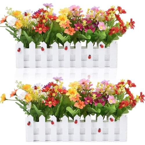 Garden Ornament Flower Pot Plywood Foam Picket Fence Wedding Party Office Decor Lawn Fence garden For the garden and the garden