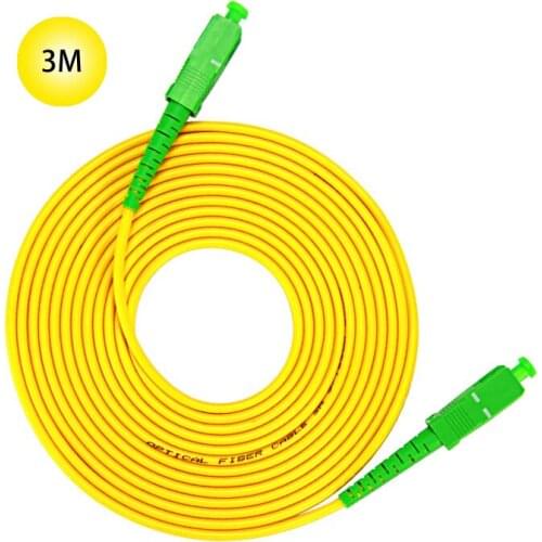 SC-APC to SC-APC 9/125 Singlemode Fiber Patch Cable 3M fiber optic patch cord 9 Microns APC Polish Yellow Jacket OFNR