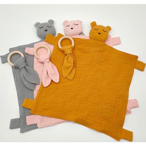 Soothe Appease Towel Soft Plush Rabbit Cute Soft Organic Cotton Baby Comforter Blanket Towel Soothing Towel Stuffed Animal Toys