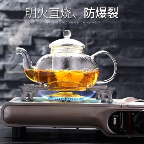 High quality Heat Resistant Glass Flower Tea Pot,Practical Bottle Flower TeaCup Glass Teapot with Infuser Tea Leaf Herbal Coffee