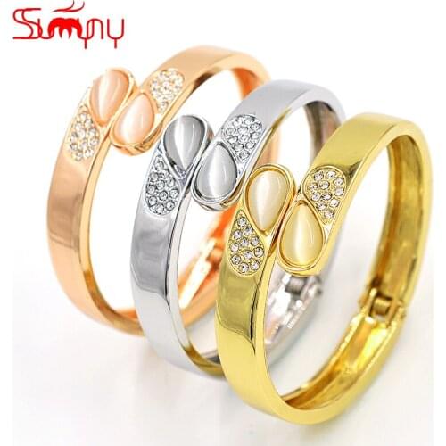 Sunny Jewelry Fashion Jewelry 2021 Cuff Bracelets Bangles For Women High Quality Exquisite Jewelry Zircon For Party Wedding Gift