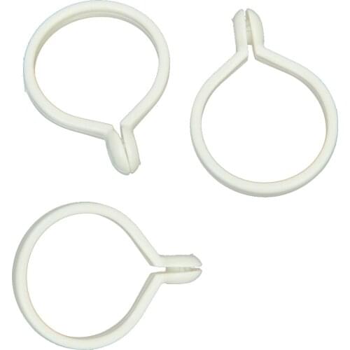 10pcs Plastic Shower Curtain Window Drapery Rod Rings with Eyelet White