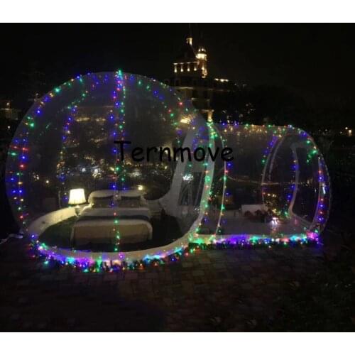 110/220V Outdoor Camping Inflatable Bubble Tent Large DIY House clear global Cabin Lodge Air Bubble Transparent dome lawn house