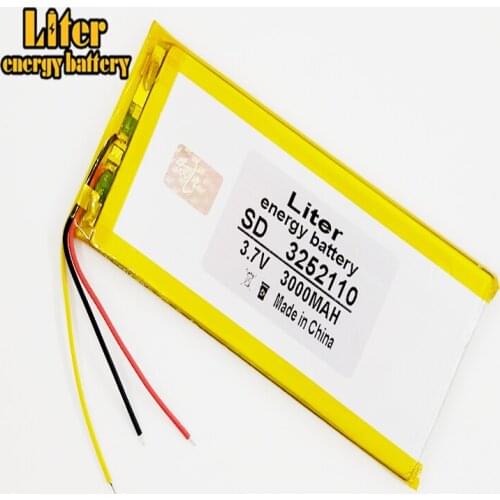 3 line 3.7v 3000mah,3252110 3050110Polymer Lithium Ion / Li-ion Battery For power Bank,cell Phone,speaker