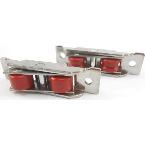 4Pcs Stainless steel Nylon Flat Concave Double Wheel Plastic steel Slide Doors Window pulley U-type ultra-silence Wheel