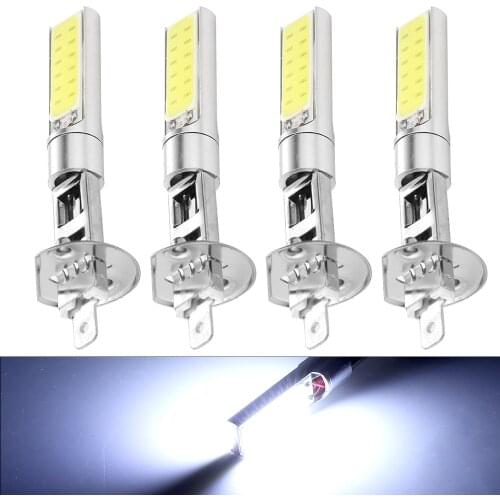 4PCS Super Bright H1 COB LED Headlight Hi/Lo Beam DRL Car Driving Light Lamp Bulb White 6000K Running Light Car Headlamp