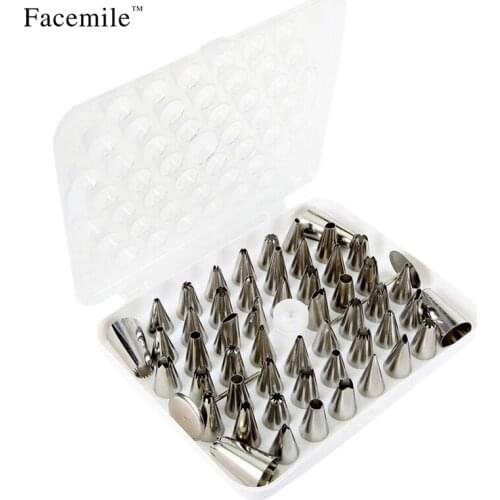 52pcs Cake Piping Nozzles Pastry Icing Flower Tips Cake Stainless Steel Butter Cream Decorating Mouth Nozzles Bakeware