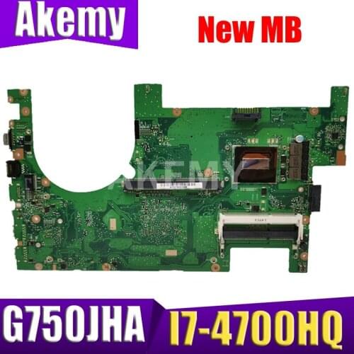 Akemy G750JH mainboard I7-4700HQ CPU For ASUS G750JH G750J laptop motherboard 100% Tested Support GTX870M graphics card