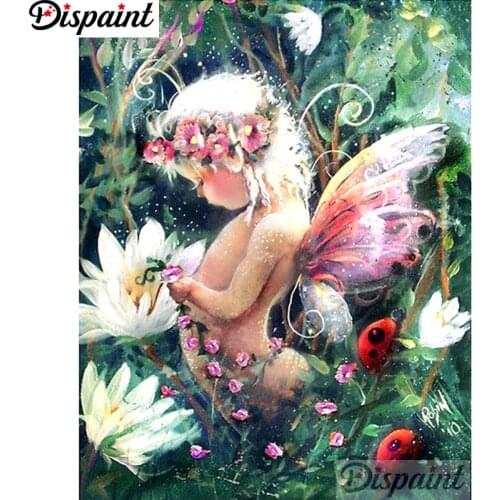 Dispaint Full Square/Round Drill 5D DIY Diamond Painting "Butterfly fairy flow"3D Embroidery Cross Stitch Home Decor Gift A12193