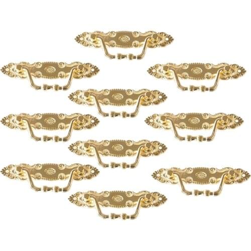 GTBL 10PCS Antique Handle Zinc Alloy Drawer Door Knobs Golden Cupboards & Draws Handles for Furniture Door (with Screws)