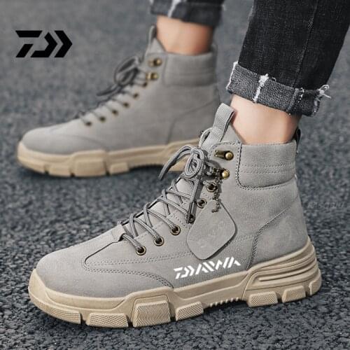 New Daiwa Mens English Style Outdoor Fishing Martin Boots Sports Mountaineering Fishing Shoes