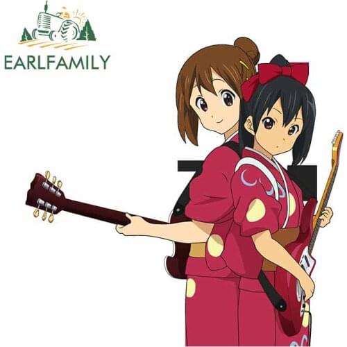 EARLFAMILY 13cm x 12.6cm For K-ON Occlusion Scratch Car Stickers Windshield Decal Vinyl Material Waterproof Scratch-Proof