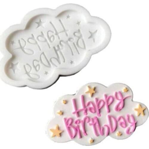 Happy Birthday Fondant Cupcake Molds Decorating Cake Silicone Mold Sugarpaste Candy Chocolate Gum Paste Clay Mould