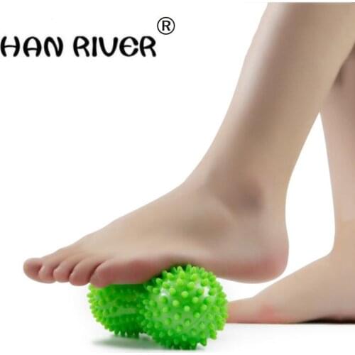 HANRIVER 1 pcs 15 x 7 cm Peanut Massage Ball Roller Soft Reflexology Stress Relief for Palm Foot Arm Neck Back Body Hand