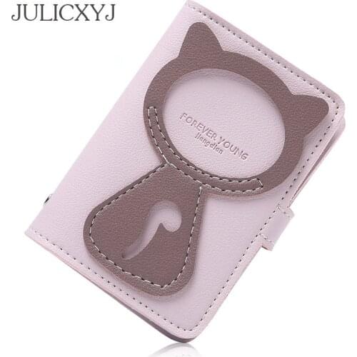 JULICXYJ Cute Cat Design Women Card Holder ID Credit Cards Wallet Clutch Passport Cover Business Card Bag Case