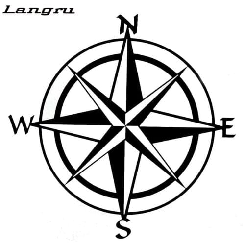 Langru Hot Sale Car Styling Compass Travel Wanderlust Direction Nswe Car Stickers Creative Decor Jdm