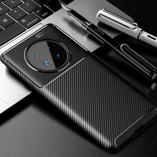 Mate 40 Carbon Fiber Case For Huawei Mate 40 Pro Case Luxury Soft TPU Slim Silicone Cover for Huawei Mate40 Pro Capa Fundas