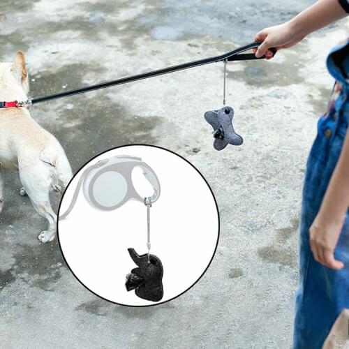 Cute Animal Shape Dog Poop Waste Bags Pet Poop Bag Holder with 2 rolls of Garbage Bags Outdoor Portable Pet Poop Bags Dispenser