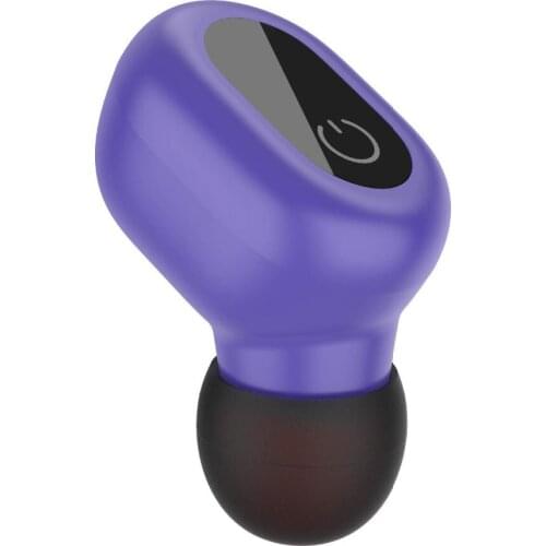 Mini Waterproof Wireless Bluetooth Earphone wireless bluetooth earbud with Mic for Sport Wireless Invisible Earphone-Purple