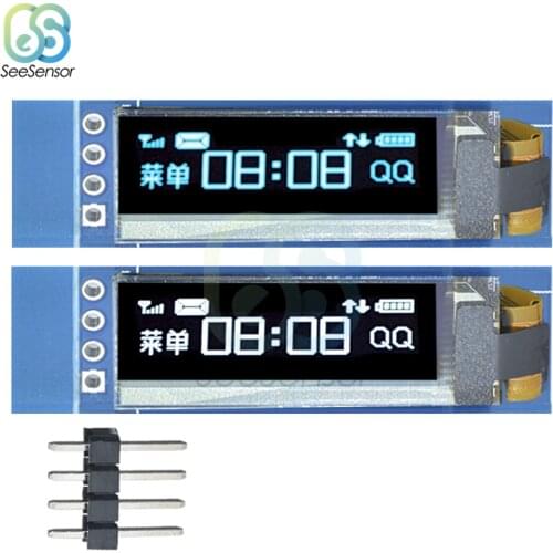 0.91 inch White/Blue OLED Module 0.91" Screen Board 128X32 OLED LCD LED Display Module IIC I2C Communicate for ardunio