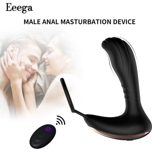 Men Prostate Massage Vibrator Anal Plug Vibrator Gay Toys Prostate Stimulator Butt Delay Ejaculation Ring Toy For Men