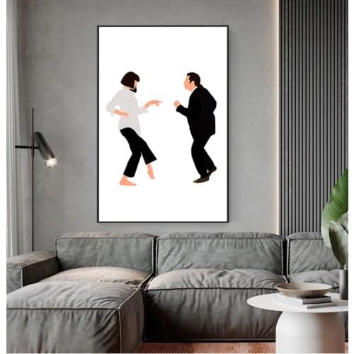 Wall Art Canvas Painting Wall Picture Home Decor Pulp Fiction Poster Art Print Classic Movie Poster Abstract Minimalist