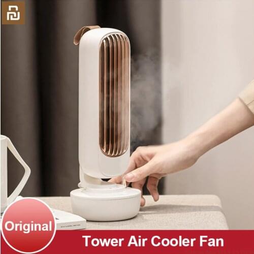 Portable Air Cooler Fan Desktop Silent Air conditioner Multifunctional Humidifier Home Office USB Leafless Cooling Fan