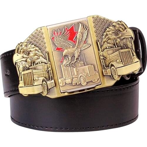 Russian style cigarette lighter belt mens belt lighter buckle metal lighters Golden Eagle Kerosene lighter belt for men gift
