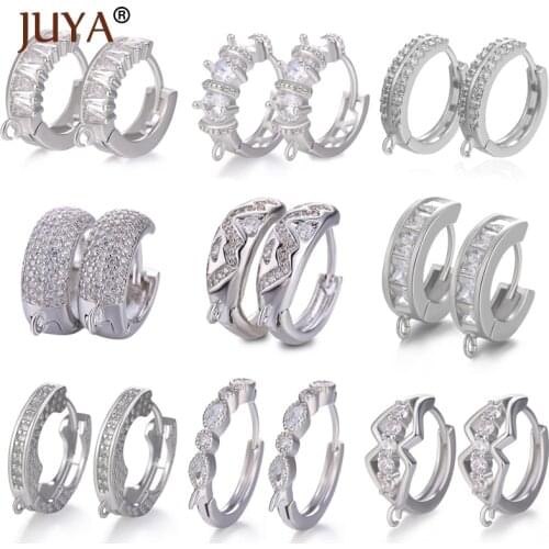 JUYA Handmade Round Circle Hoop Earrings for Women Dangler Gold Color Jewelry Making Accessories Huggie Earrings Girl Gifts